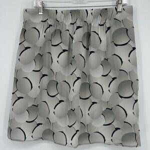 AKRIS Punto Bergdorf Goodman 100% Silk Circle Gray & Black Skirt Women’s Size 10